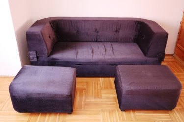 Ággyá alakítható kanapé két ülőkével