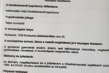 Fővárosi Sztehlo Gábor Gyermekotthon és Fogyatékosokat Befogadó Otthonok pályázatot hirdet Kisgyermekgondozó,nevelő munkakör betöltésére.
Teljes munkaidő, folyamatos, megszakítás nélküli munkarend.

A gondozott gyermekek érzelmi, értelmi, testi fejlődésének biztosítása, megfelelő gondozással, neveléssel.

Pályázati feltételek: Középfokú képesítés,kisgyermeknevelő OKJ-s szakképesítés.

Jelentkezni, érdeklődni az alábbi elérhetőségen lehet: 
Kaszáné Fóthy Erzsébet  Tel.: 06 20 533 7464
email.: gardonyi@sztehlo.hu