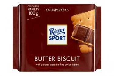 Eladó Ritter Sport kakaós krémmel és vajas keksszel töltött tejcsokoládé 100 g 380Ft