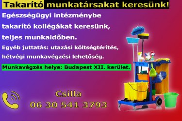 Takarító munkatársakat keresünk!