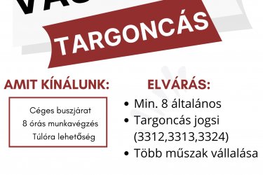 Vas megye - targoncás munkalehetőség!