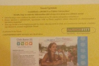 100 ezer forint értékű utazási utalvány féláron