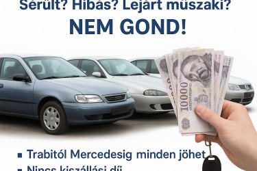 Autófelvásárlás készpénzért – bármilyen állapotban, azonnal!  
