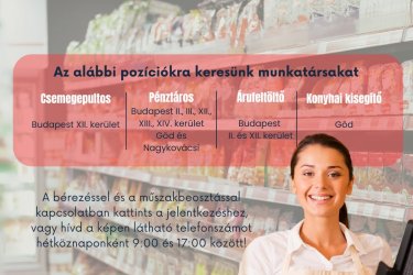 Bolti munkalehetőségek