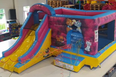 Eladó Cicás Csúszdás Ugráló&#13;&#10;Gyártási év: 2025&#13;&#10;&#13;&#10;Mérete: 5m x 7m x 3,5m&#13;&#10;&#13;&#10;Állapota: új&#13;&#10;&#13;&#10;Ára: 1.450.000 Ft+ÁFA&#13;&#10;&#13;&#10;Tartozékok: befúvó motor, rögzítő vascövekek, műszaki vizsga, javító készlet, tároló zsák&#13;&#10;&#13;&#10;Átvételi időpont: Azonnal vihető