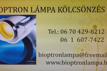 Bioptron lámpa bérlés 06 70 429-8212.