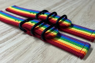 Szivárvány színű kétrészes Nato óraszíj – 20mm