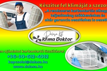 Klíma telepítés, Fertőtlenítő mosás, Javítás, Értékesítés