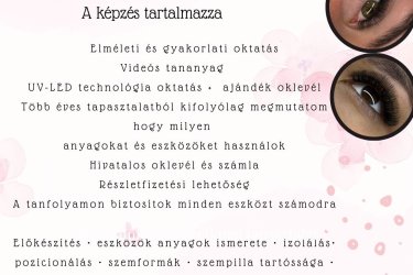 Műszempilla építő tanfolyam 