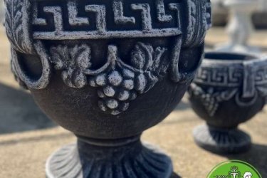Mediterrán kő kaspó görög mintás