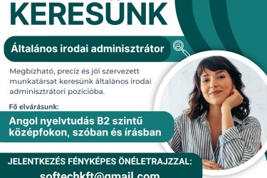 Általános irodai adminisztrátor álláslehetőség