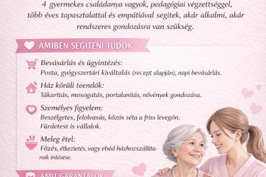 Idős gondozást vállalok Esztergomban és környékén