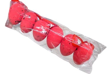 Piros húsvéti tojás dekoráció 6 db/csomag