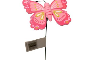Mozgó fa pillangó beszúrós dekor pálca rózsaszín 25 cm