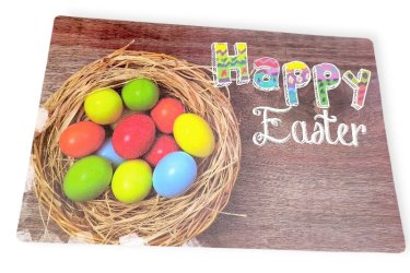 Húsvéti tányéralátét „Happy Easter” – festett tojások, 30x45 cm