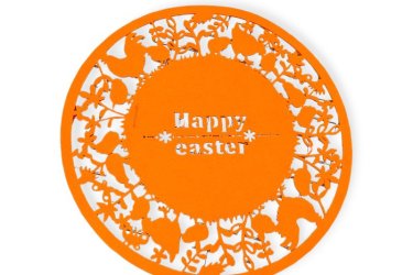 Filc húsvéti tányéralátét – élénk narancssárga, 33 cm