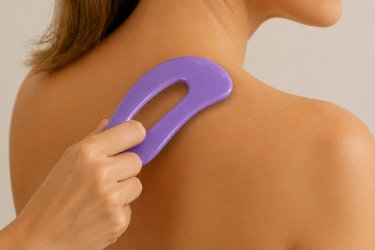 Lila gua sha masszírozó testhez 18x7 cm