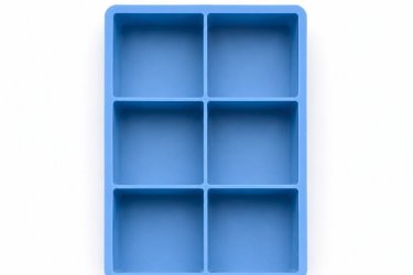 Szilikon jégkockaforma 6 nagy kockás kék