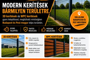 3D táblás kerítés és WPC Kerítés Építés
