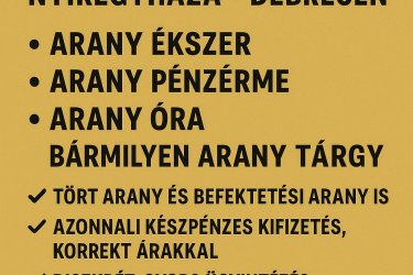 Aranyfelvásárlás Nyíregyháza