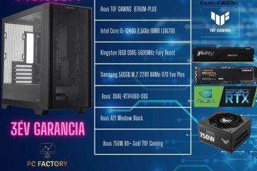 PC FACTORY BIG BRANDS GAMER 02 (ASUS GAMER ALAPLAP/I5-12400/16GB DDR5/SAMSUNG 500GB M.2 2280 NVME/RTX4060)