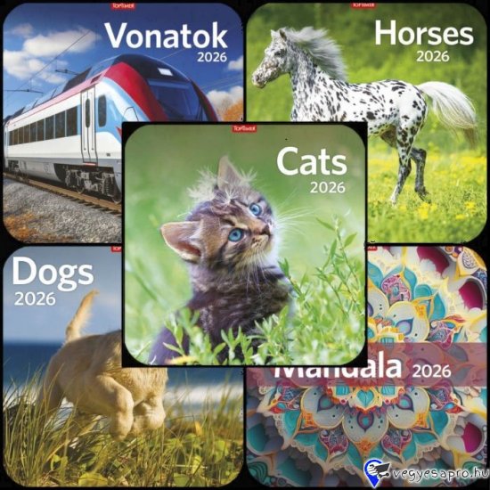 2026 évi képes falinaptárak a www.konyvaruhaz.eu webáruház kínálatában! Napi naptár, heti naptár, speditőr naptár, zsebnaptár 2026 évre!