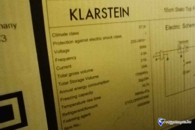 Klarstein kombi hűtő eladó