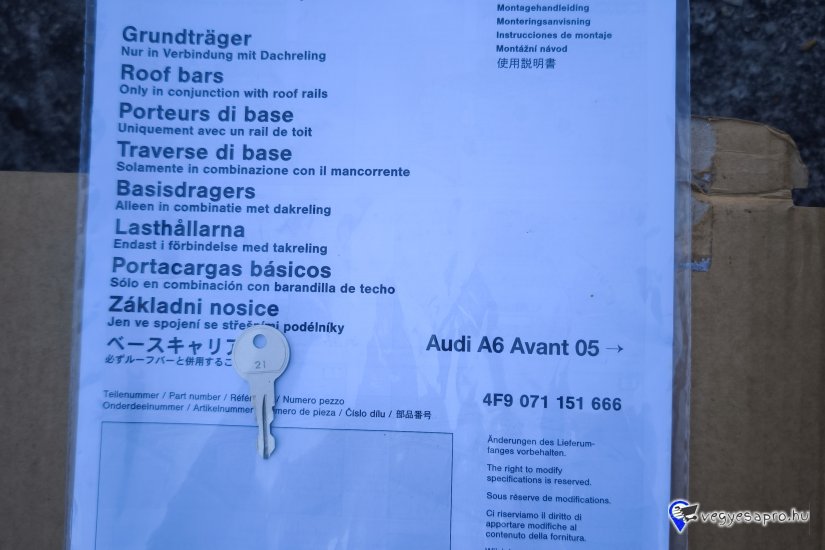 Eladó eredeti Audi tetőcsomagtartó AUDI A6
